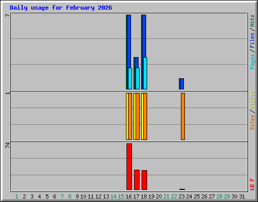 Daily usage for February 2026