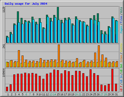 Daily usage for July 2024