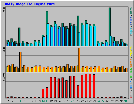 Daily usage for August 2024