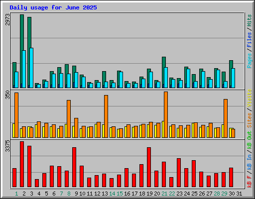 Daily usage for June 2025