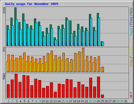 Daily usage for November 2025