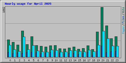 Hourly usage for April 2025