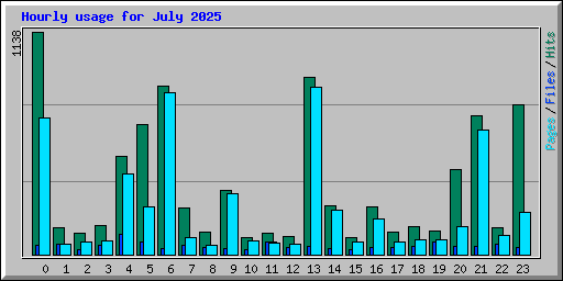 Hourly usage for July 2025