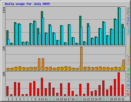 Daily usage for July 2025