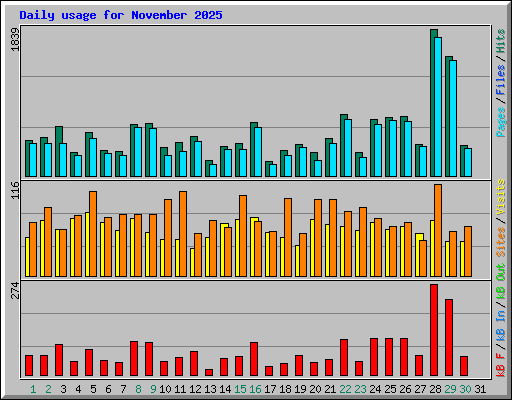 Daily usage for November 2025