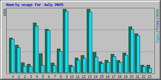 Hourly usage for July 2025
